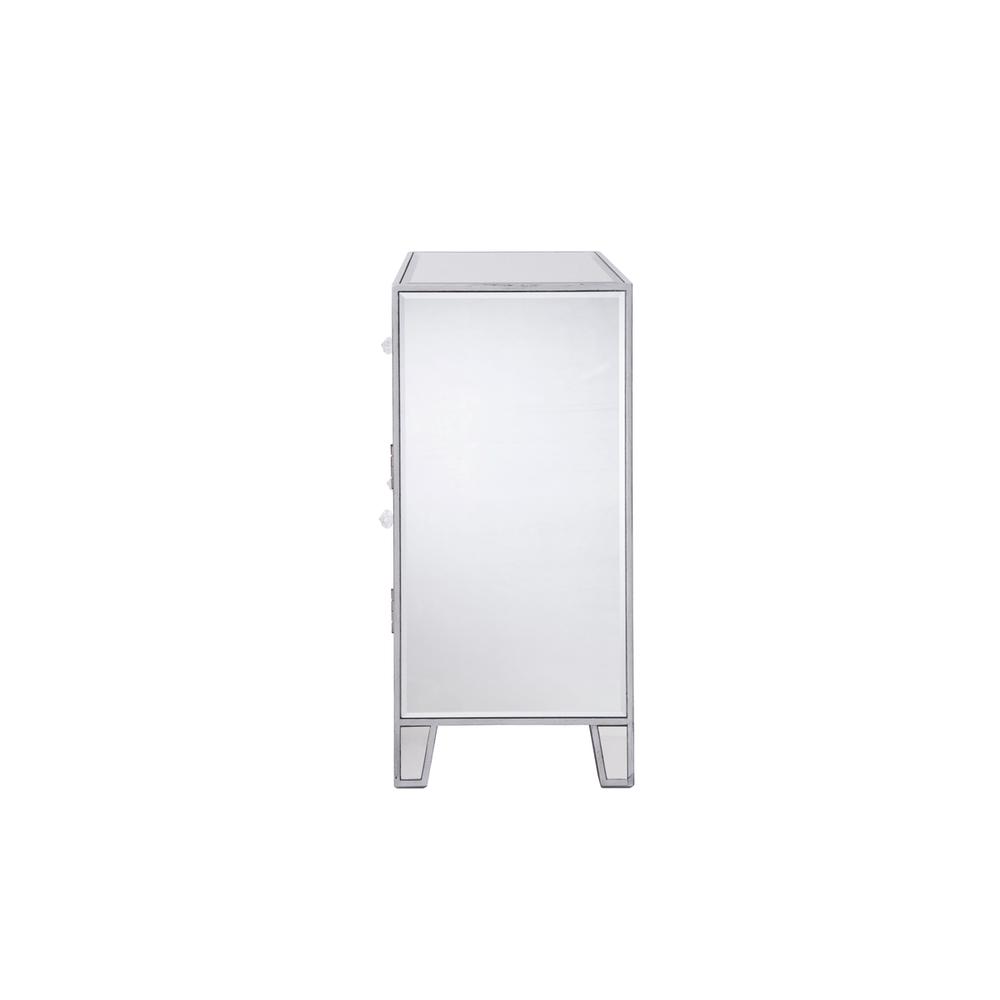 Left. Elegant Decor - 1 Drawer 2 Doors Cabinet 28 in. x 13-1/4 in. x 28-1/4 in. in silver paint - Silver.