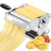 Front. YASHE - YASHE 2-in-1 Pasta Maker with Cleaning Kit - Adjustable Dough Roller & Dual Cutter for Fresh Noodles & Pasta - Silver.