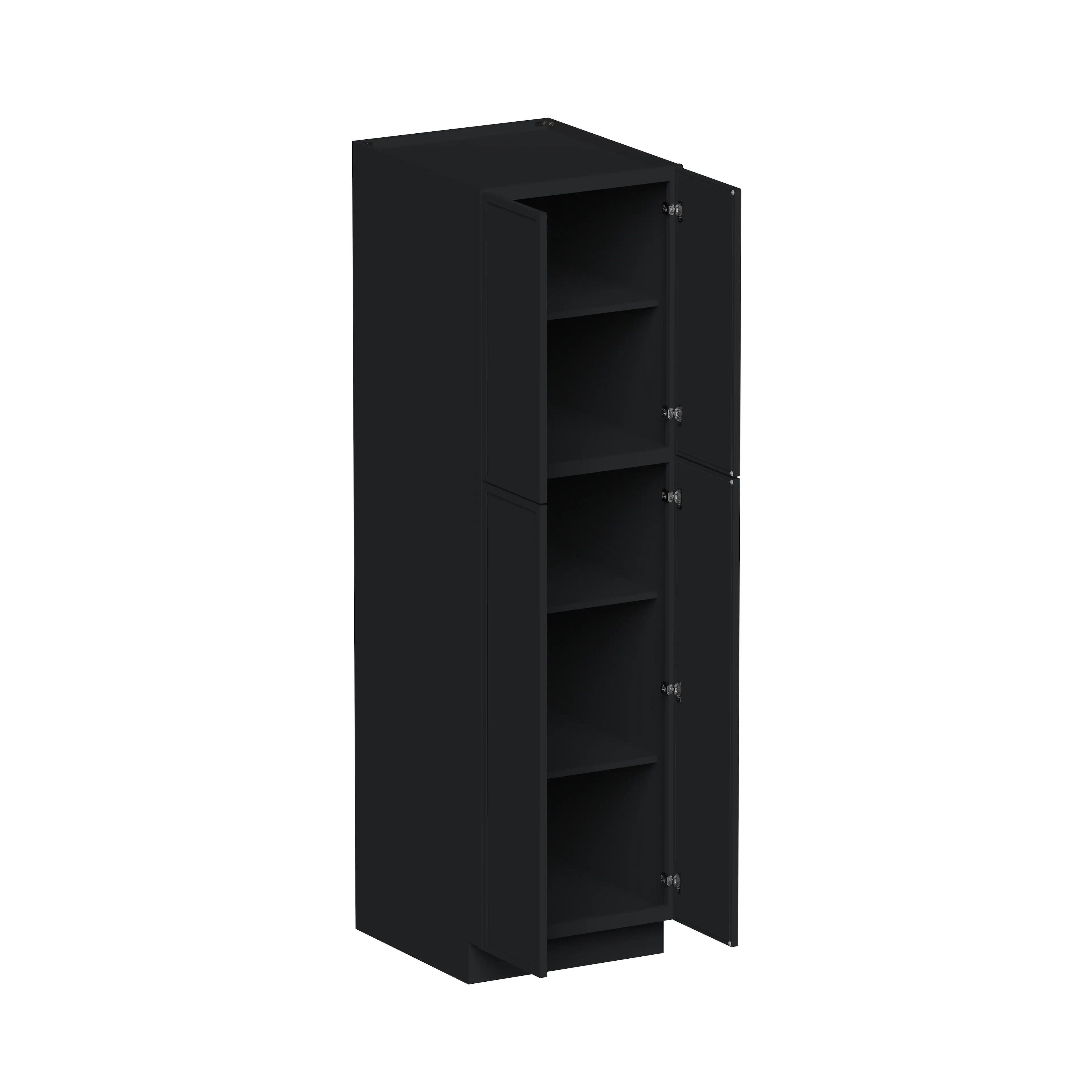 Angle. Boyel Living - 24-in W x 84-in H x 27-in D Shaker RTA Kitchen Pantry Tall Cabinet with Soft-Close - Black.