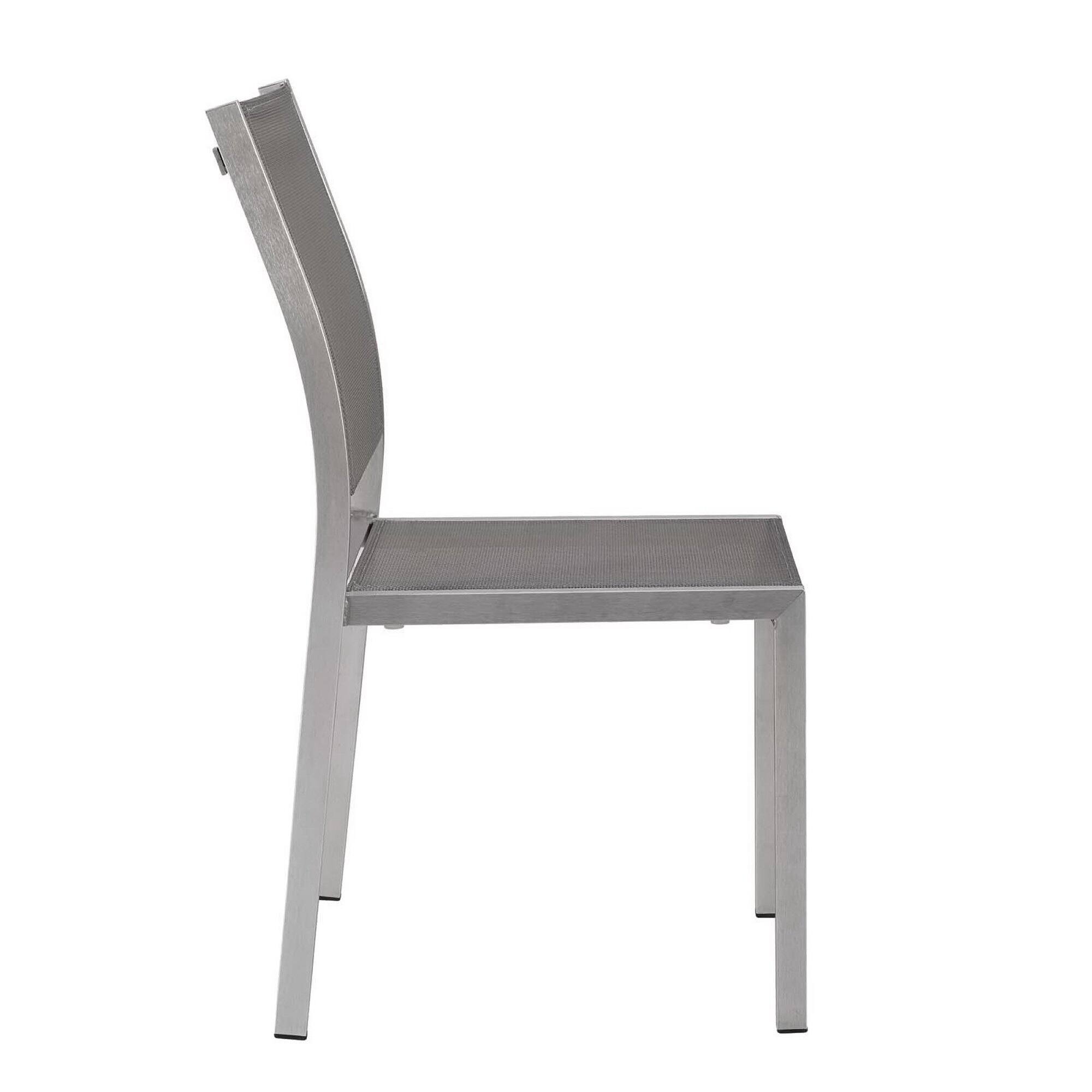 Left. Modway - Shore Outdoor Patio Aluminum Side Chair by Modway - Silver Gray.