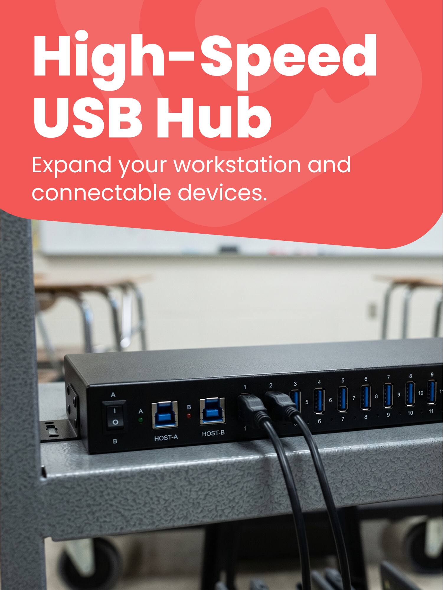High-Speed USB Hub  
Expand your workstation and connectable devices.  

A I O  
A  
HOST-A  
HOST-B  
1 1  
2  
3  
4  
5  
6  
7  
8  
9  
10  
11