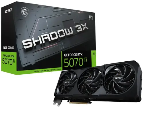 msi OC EVOTION X 16GB GDDR7 SHADOW GEFORCE RTX 5070 Ti 5070 Ti REFLEX | STUDIO RAY TRACING I DLSS 4 I msi msi msi