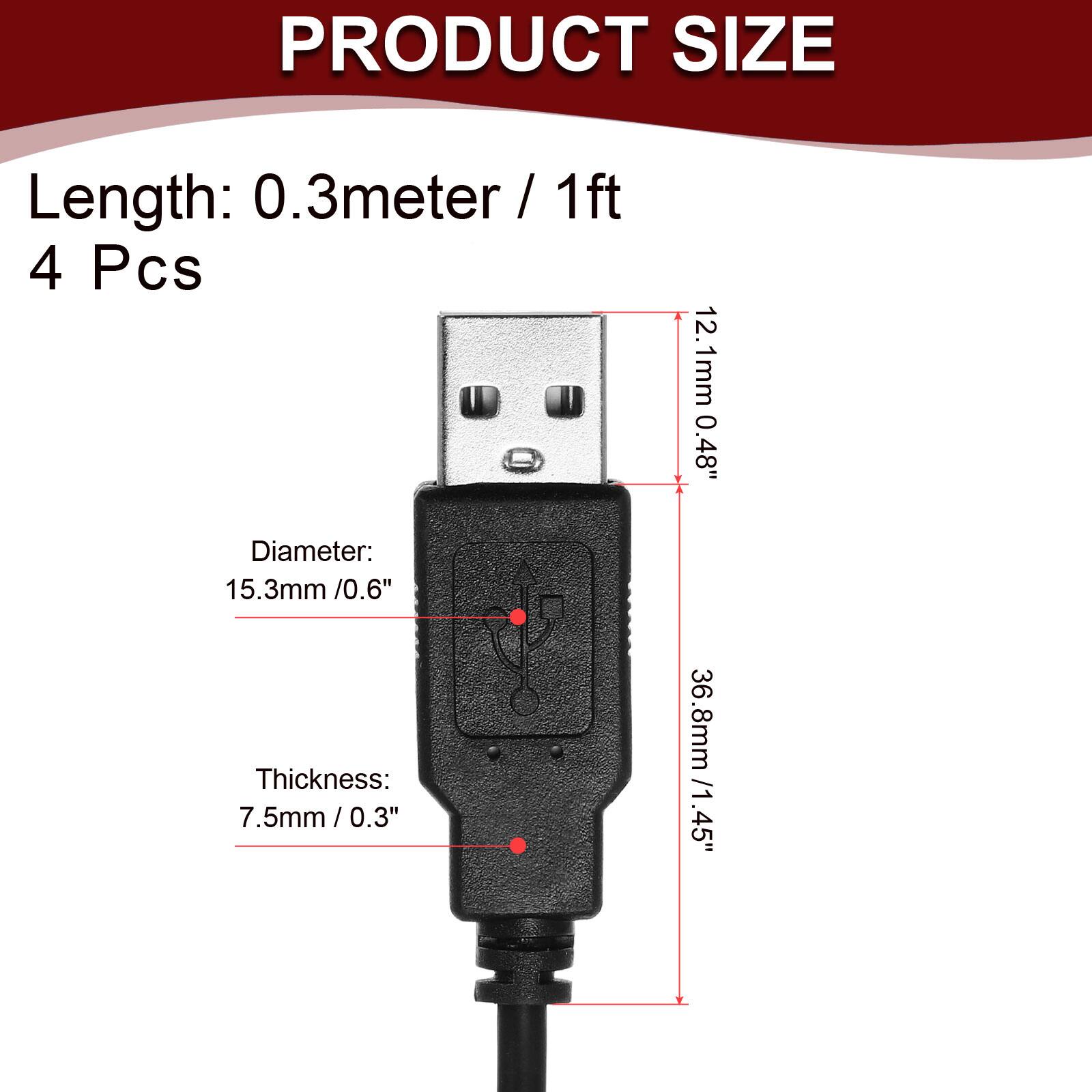 PRODUCT SIZE  
Length: 0.3 meter / 1 ft  
4 Pcs  

Diameter: 15.3 mm / 0.6"  
Thickness: 7.5 mm / 0.3"  

12.1 mm / 0.48"  
36.8 mm / 1.45"