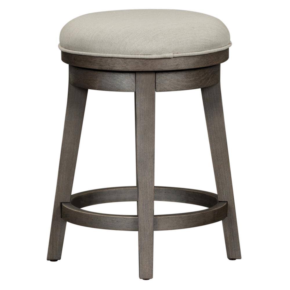 Alt View 1. Liberty Furniture Industries - Modern Farmhouse Console Swivel Stool in Dusty Charcoal w/ Heavy Distressing - Gray.