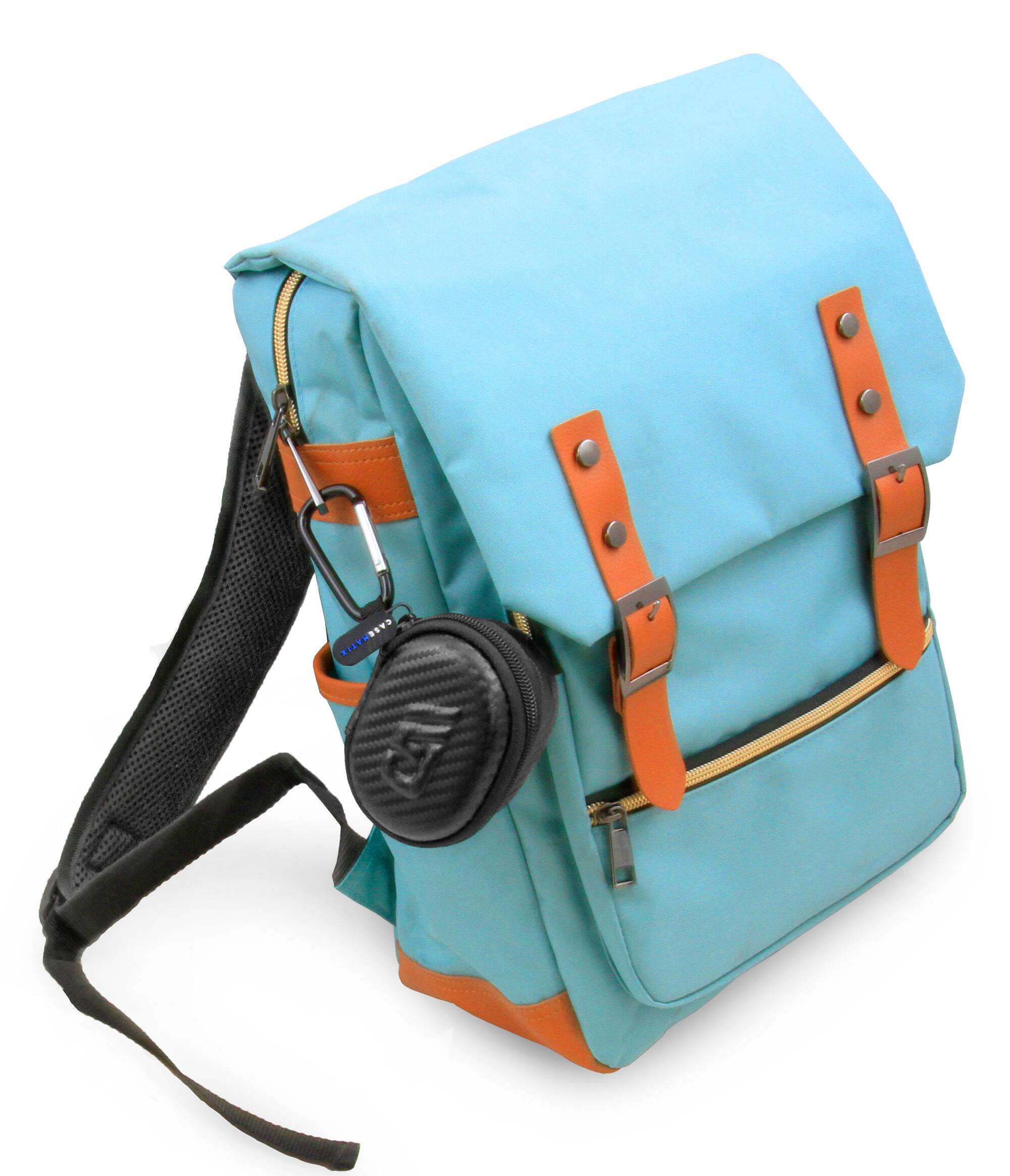 Left. CASEMATIX - Travel Case for Beats Solo Buds True Wireless Earbuds w/ Carabiner - Black Headphones Storage Only - Black.