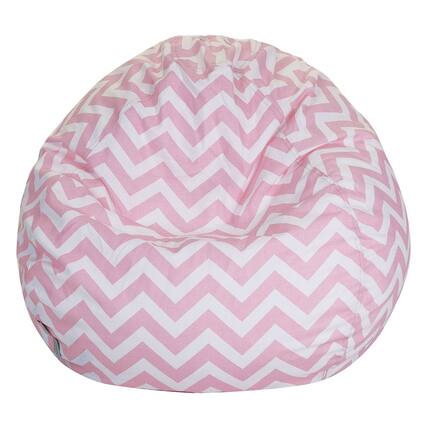 Front. Majestic Home - Small Bean Bag Chevron BabyPink - Pink.