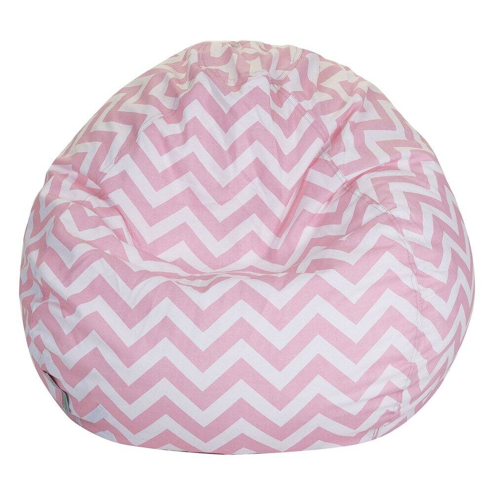 Front. Majestic Home - Small Bean Bag Chevron BabyPink - Pink.