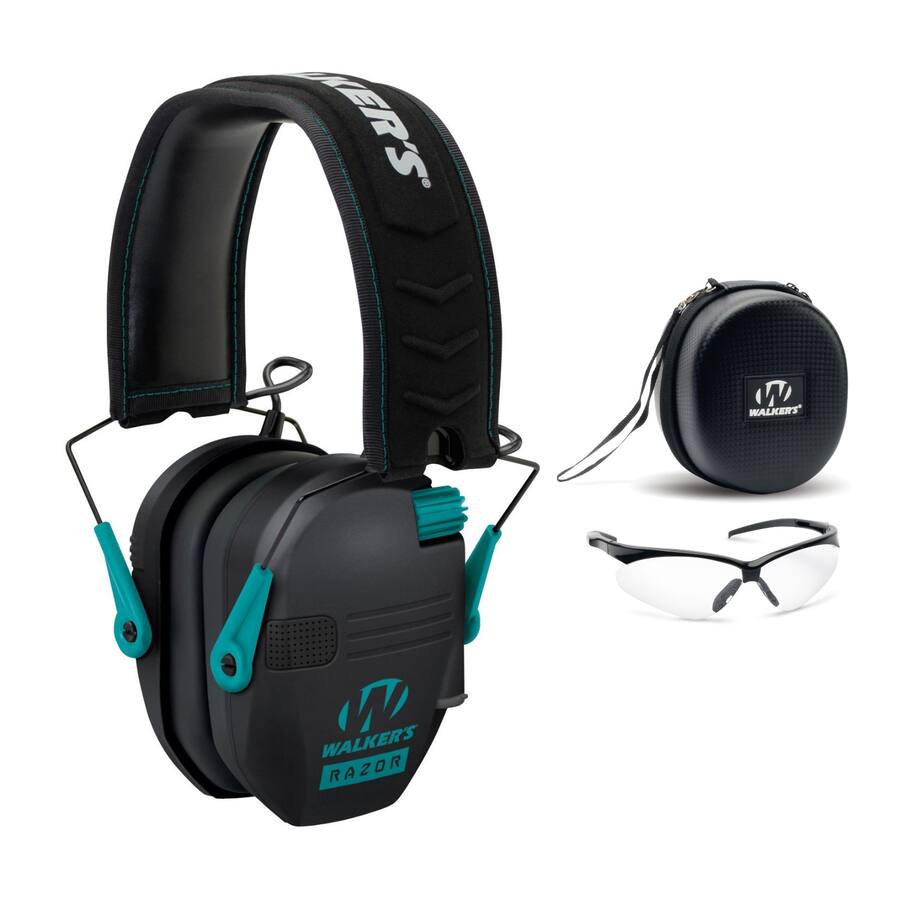 Walker Razor Wind Protection Walkers Walker’s Razor Slim Electronic Muff ( Teal) with Case and ...