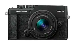 OM System - PEN Digital Camera and Digital 14-42mm F3.5-5.6 III Lens Kit, Compact Camera, Travel & Everyday Photography, Lightweight - Black