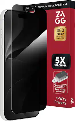 ZAGG - Privacy XTR Screen Protector with Full Privacy Protection for Apple iPhone 18 Pro Max - Clear