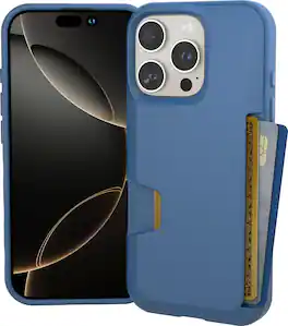 Smartish - iPhone 16 Pro Wallet Case - Wallet Slayer Vol 1 - Protective Slim Card Holder Cover - Blues on the Green