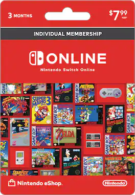 Nintendo - Switch Online 3 Month Individual Membership Card