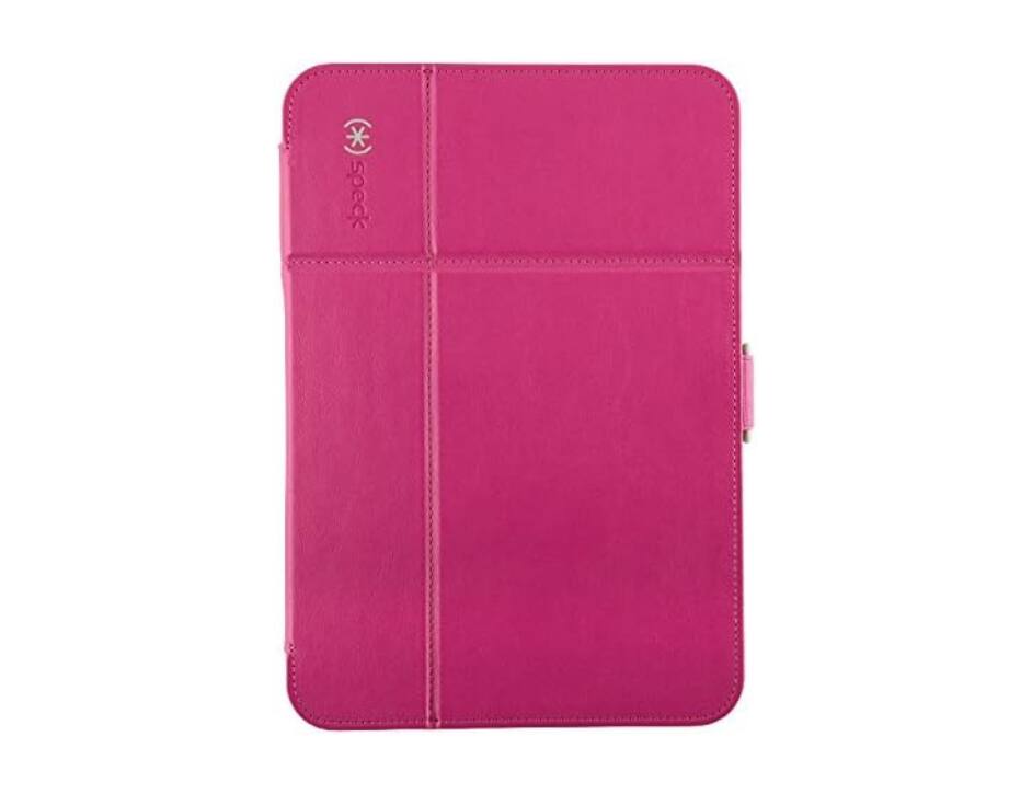 Front. Speck - Speck StyleFolio FLEX Carrying Case (Folio) for 8.5" Tablet | Color: Fuchsia Pink, Nickel Gray - Fuchsia Pink, Nickel Gray.