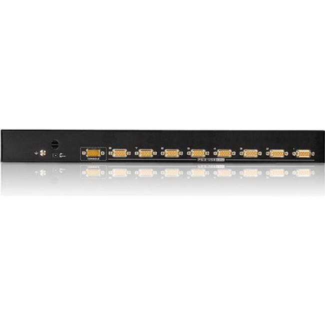 Back. Aten Technology - CS1308 KVM Switch - 8 x 1 - 8 x SPHD-15 Keyboard/Mouse/Video - 1U - Rack-mountable - Black.