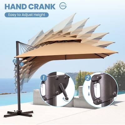HAND CRANK 360° Easy to Adjust Height