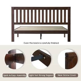 East West Furniture - Full Wooden Platform Bed Frame - Dark Roast Oak