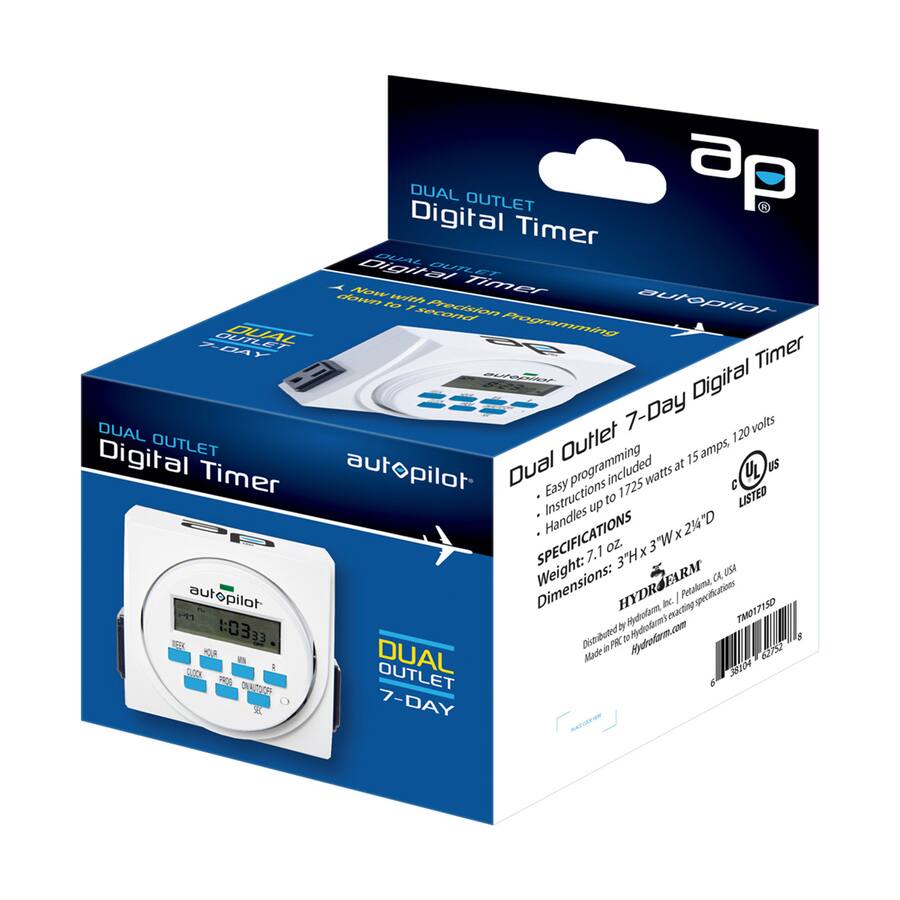 Autopilot Auto Pilot TM01715D 7 Day 8 Programs Dual Outlet Digital ...