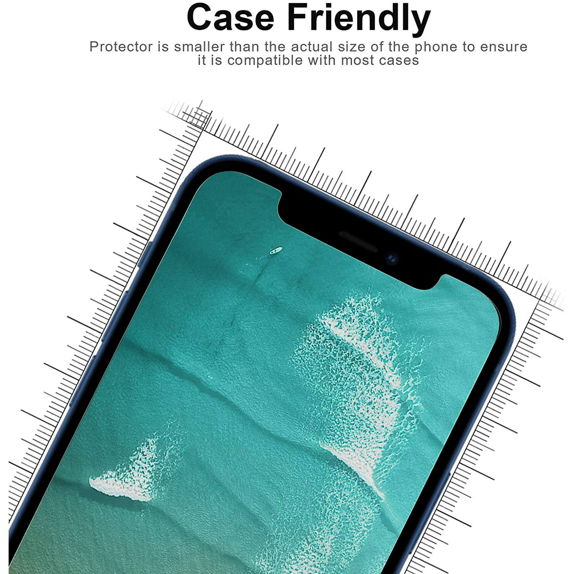 Case Friendly  
Protector is smaller than the actual size of the phone to ensure it is compatible with most cases