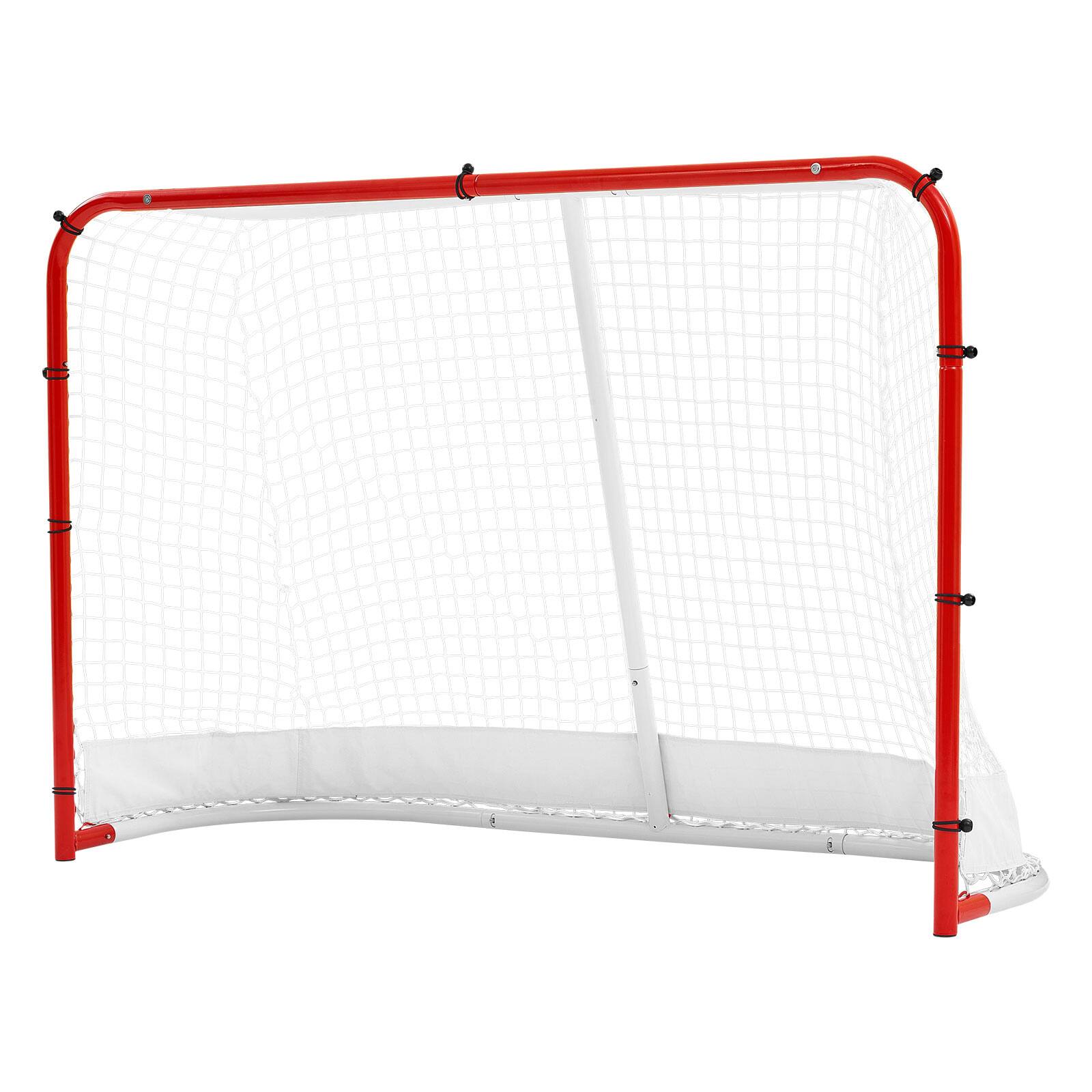 Alt View 5. VEVOR - Street Hockey Goal, Heavy-Duty Steel Street + Roller Hockey Nets, Durable Hockey Net for Indoor Outdoor Use, Lightweight - White;Red.