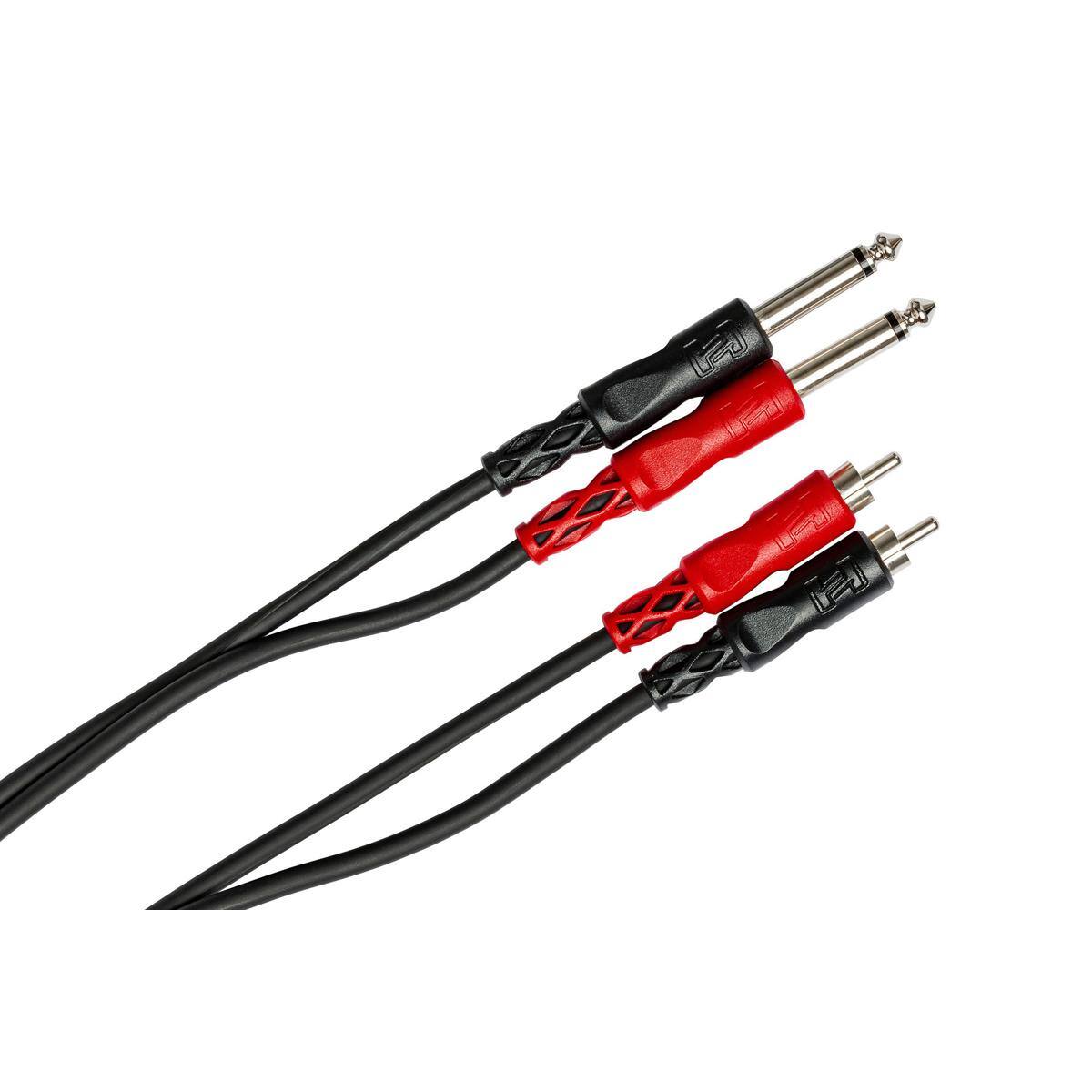 Alt View 3. Hosa Technology - Hosa Technology Hosa Two 1/4in Phone - 2 RCA Male 6.6ft Unbalance Cable.