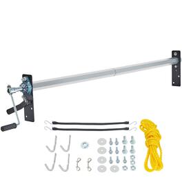 VEVOR - Hand Crank Tarp Roller Kit, 64" to 104" Wide, Aluminum Alloy, Manual Cab Level Dump Truck Tarp Roller - Silver