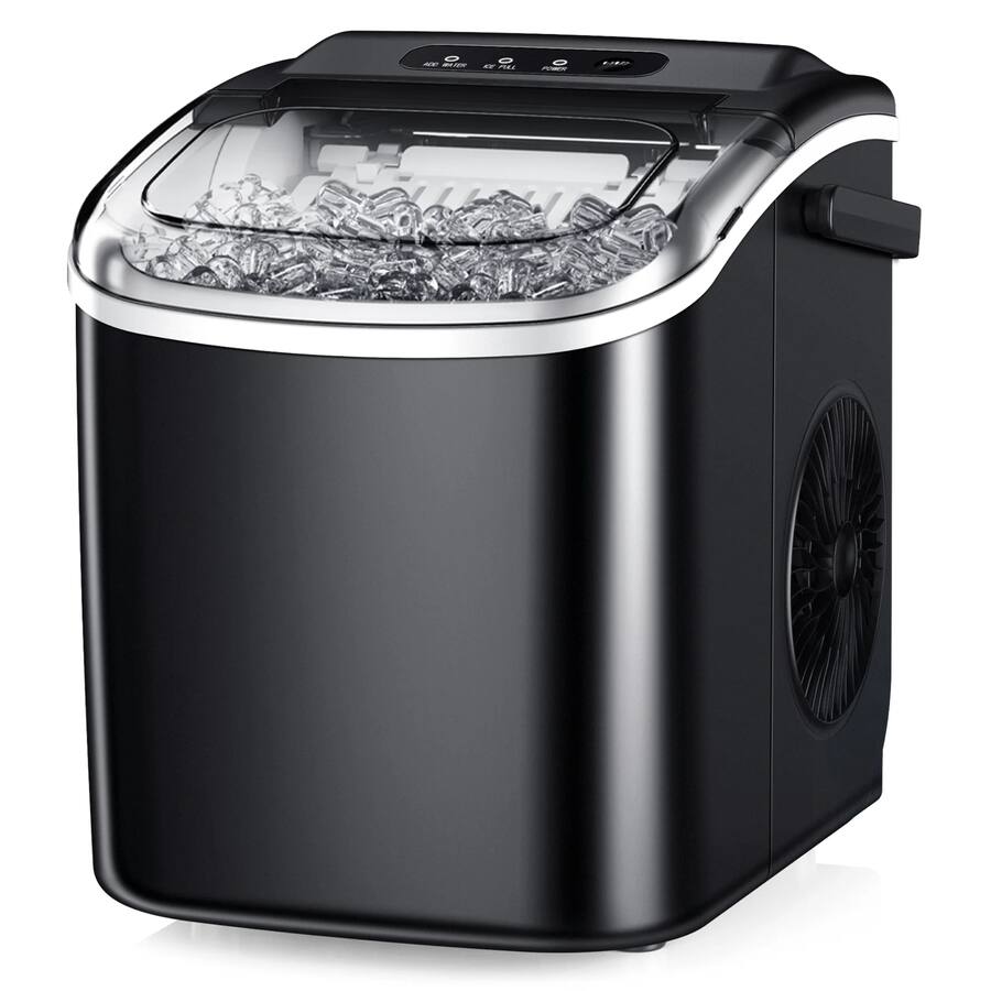 Auto Clean Function SIMZLIFE 26 lbs/24H Countertop Ice Maker 9 Bullet Shaped Ice in 6 ...