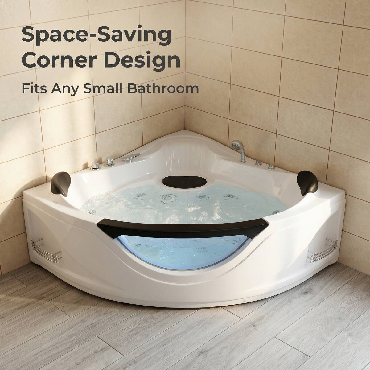 Space-Saving Corner Design  
Fits Any Small Bathroom