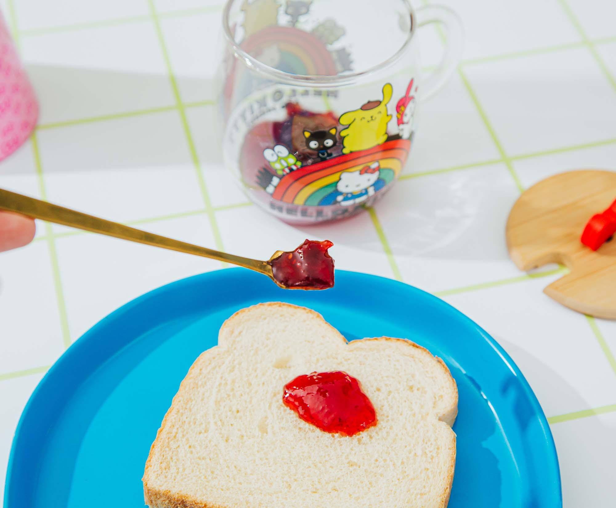 Alt View 5. Hello Kitty - Sanrio Hello Kitty and Friends Rainbow Glass Mug With Lid and Spoon - Multi-Color.