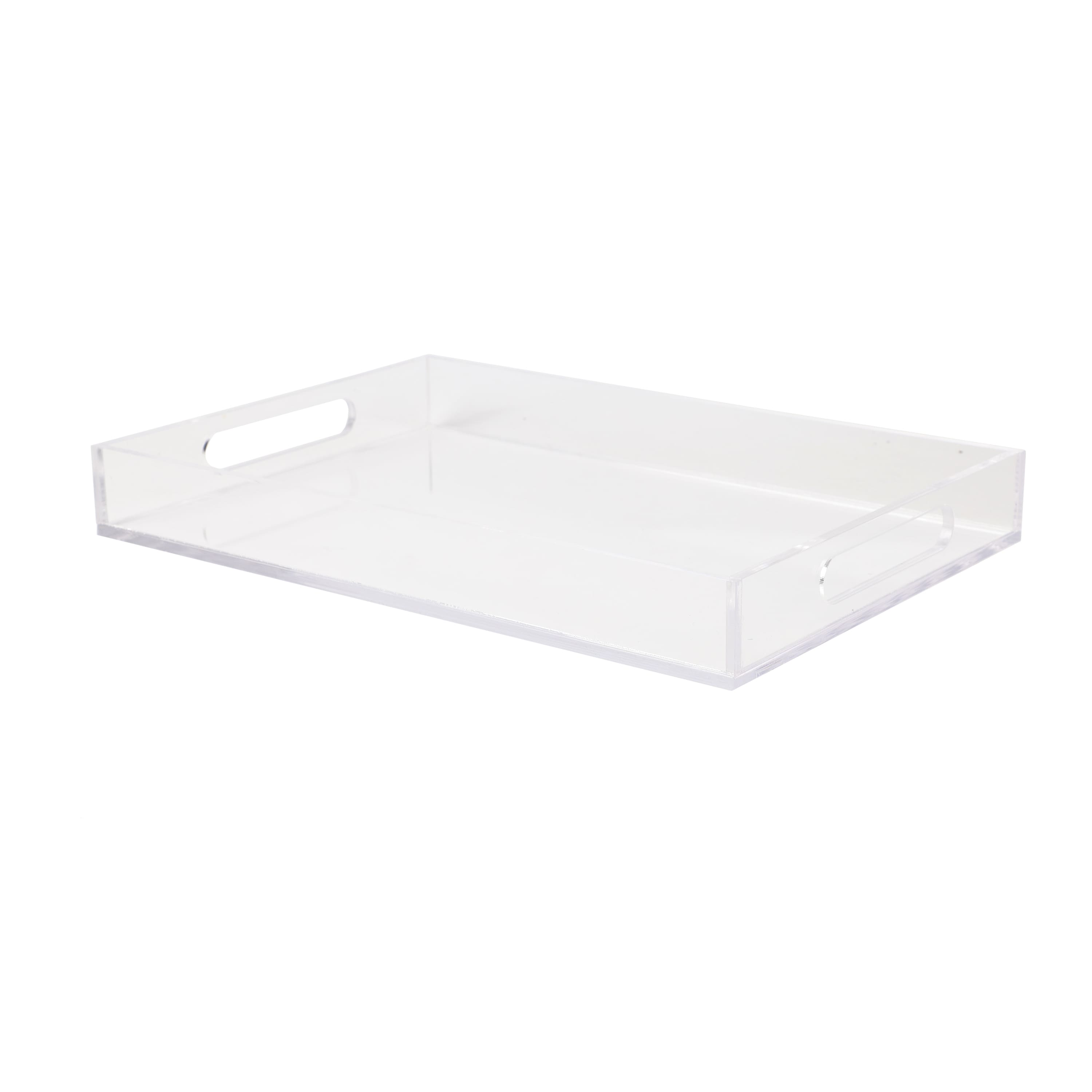 Front. Martha Stewart - Brody Acrylic Desktop Tray Organizer - Clear.