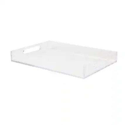 Front. Martha Stewart - Brody Acrylic Desktop Tray Organizer - Clear.
