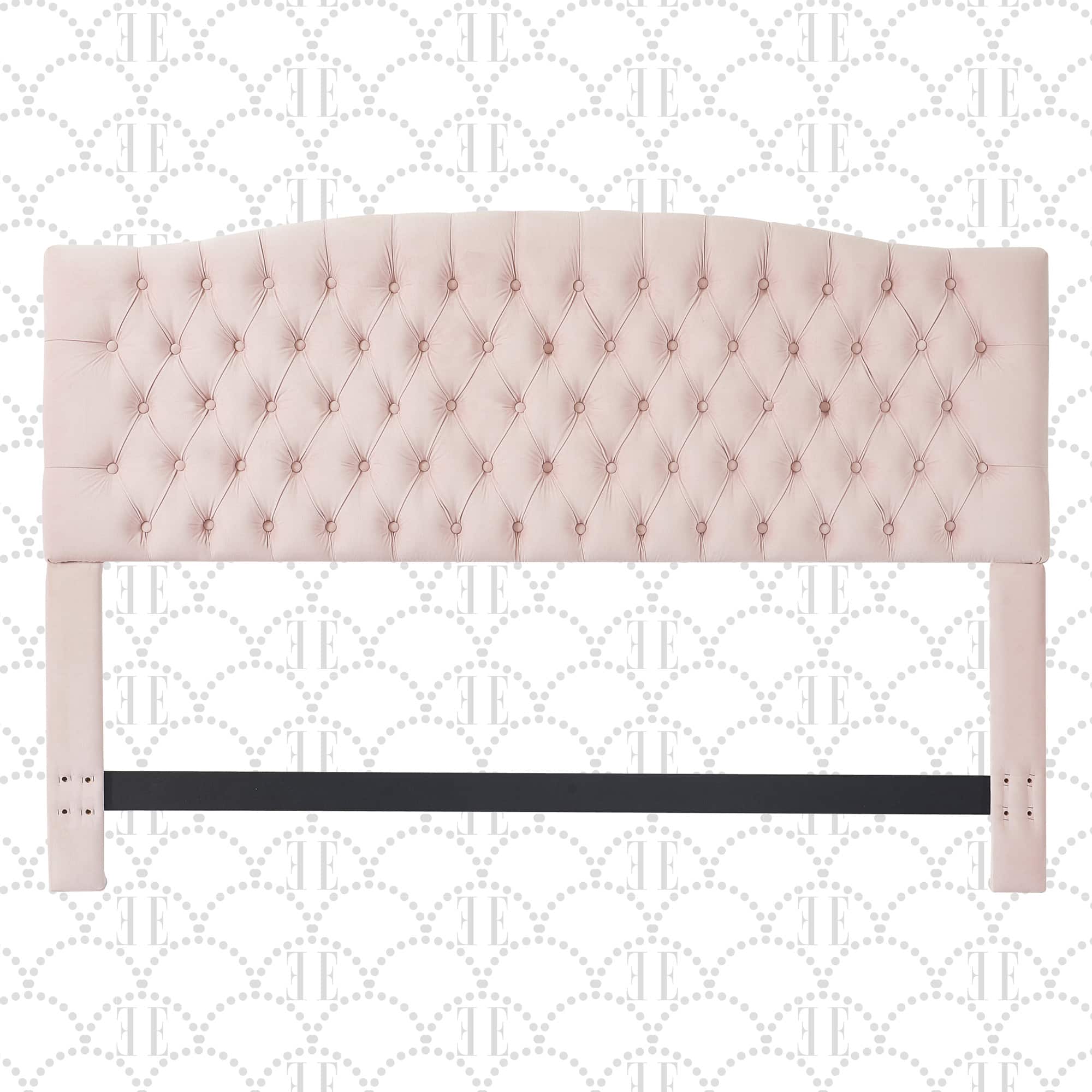 Elle Decor - Celeste Queen Size Headboard - Blush Pink Velvet