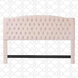 Elle Decor - Celeste Queen Size Headboard - Blush Pink Velvet