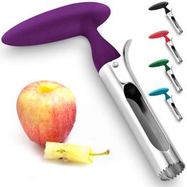 Zulay Kitchen - Premium Apple Corer Tool - Ultra Sharp, Stainless Steel, Serrated Blades for Easy Coring - Plum
