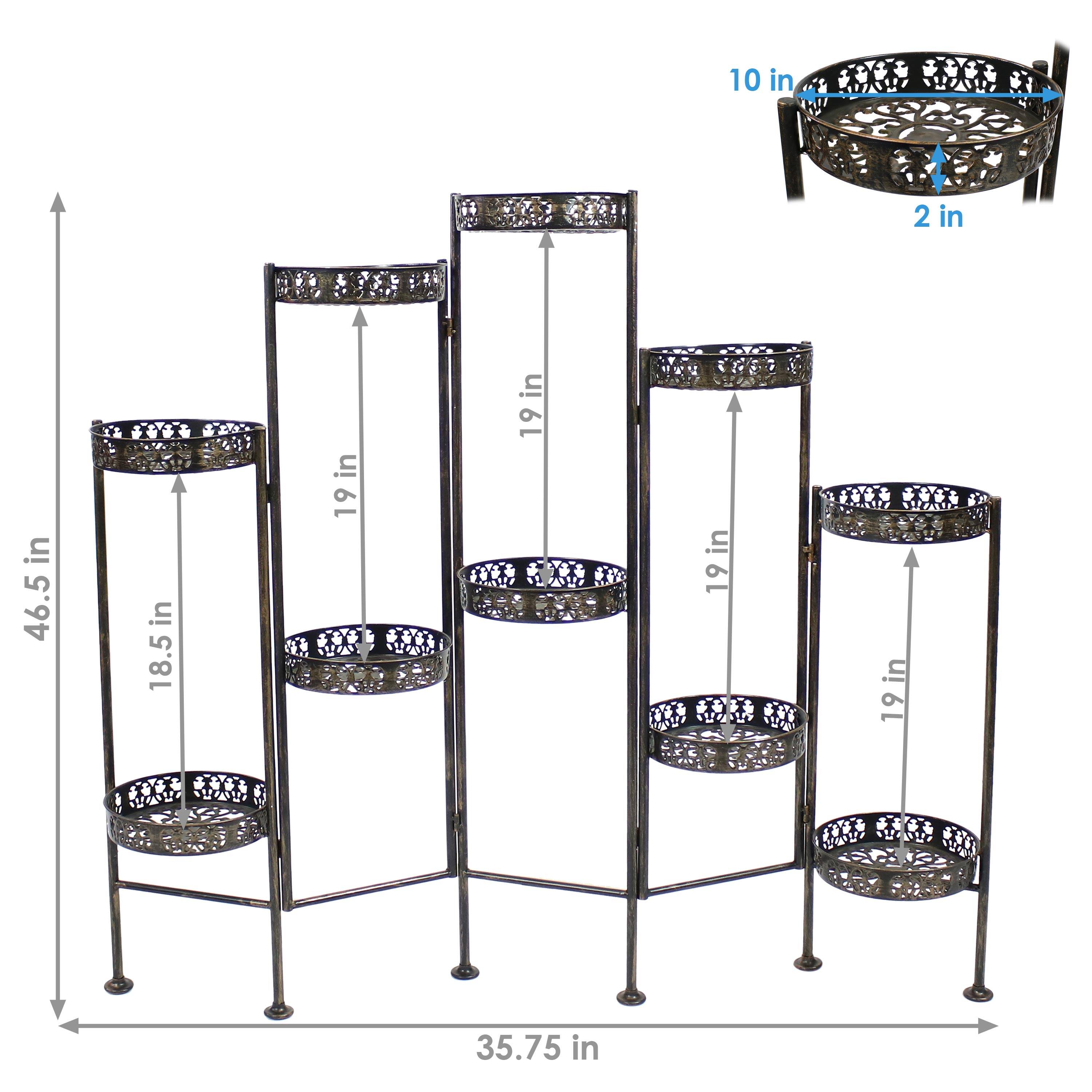 - Height: 46.5 in
- Width: 35.75 in
- Depth: 18.5 in
- Shelf Height: 19 in
- Top Shelf Diameter: 10 in
- Top Shelf Depth: 2 in