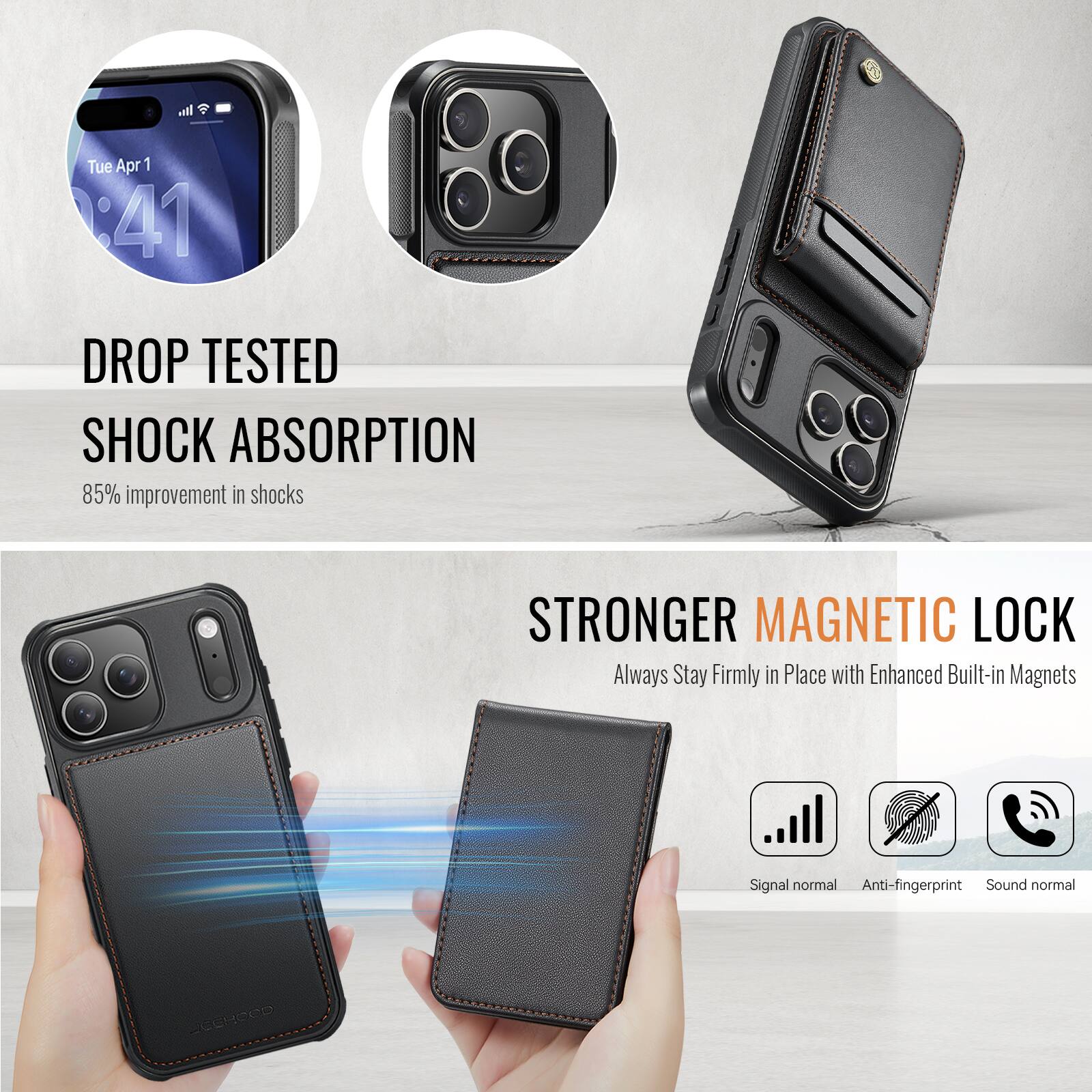 - Tue Apr 1 4:41
- DROP TESTED SHOCK ABSORPTION
- 85% improvement in shocks
- STRONGER MAGNETIC LOCK
- Always Stay Firmly in Place with Enhanced Built-in Magnets
- Signal normal
- Anti-fingerprint
- Sound normal