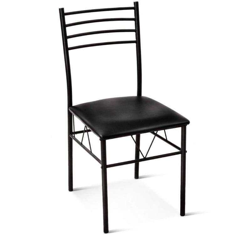 Alt View 4. Kadyn - Dining Room Table SetDining Table Set5 Pieces Dining Set with Tempered Glass Top Table and 4 Upholstered Chairs - Black.