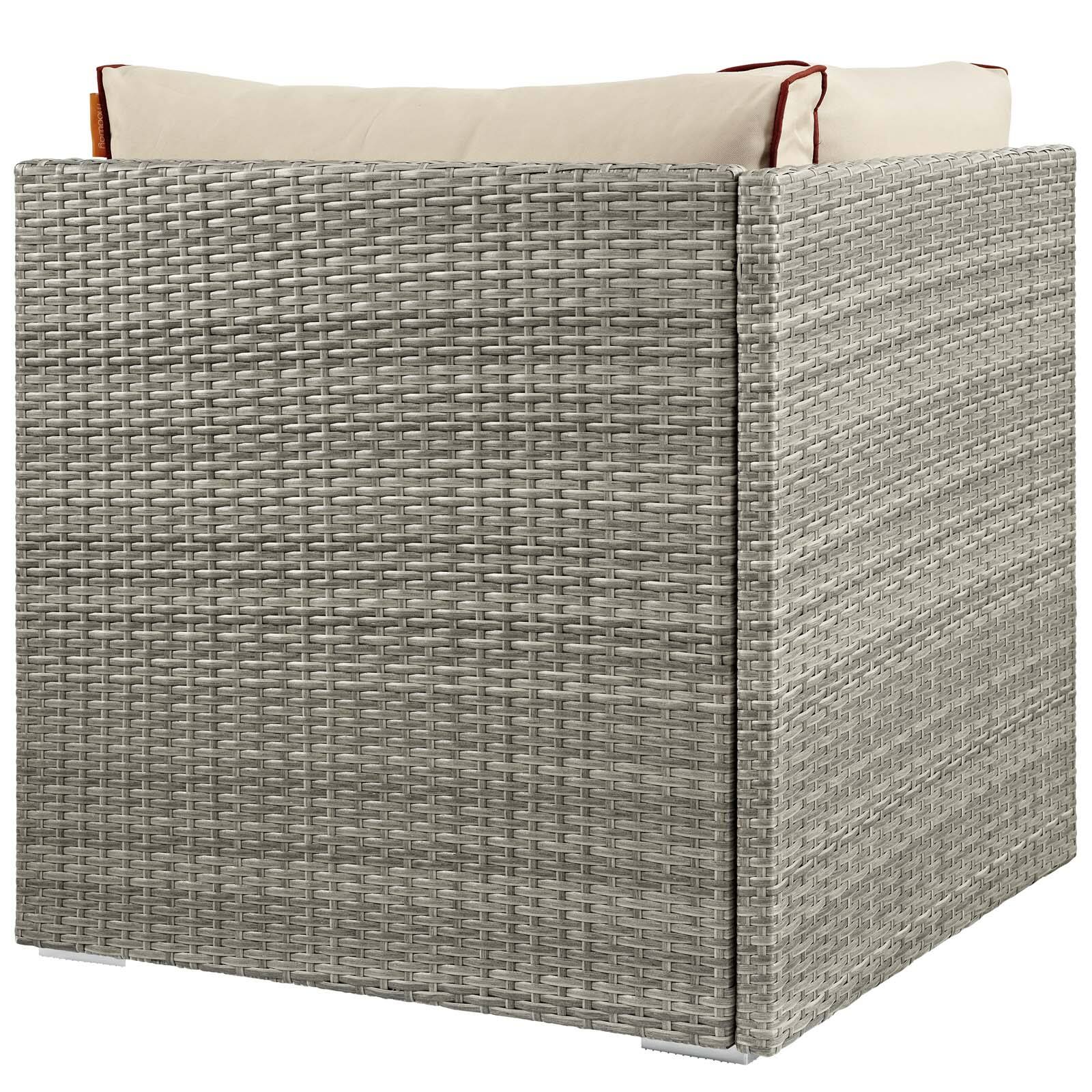 Left. Modway - Repose Outdoor Patio Corner by Modway - Light Gray Beige.