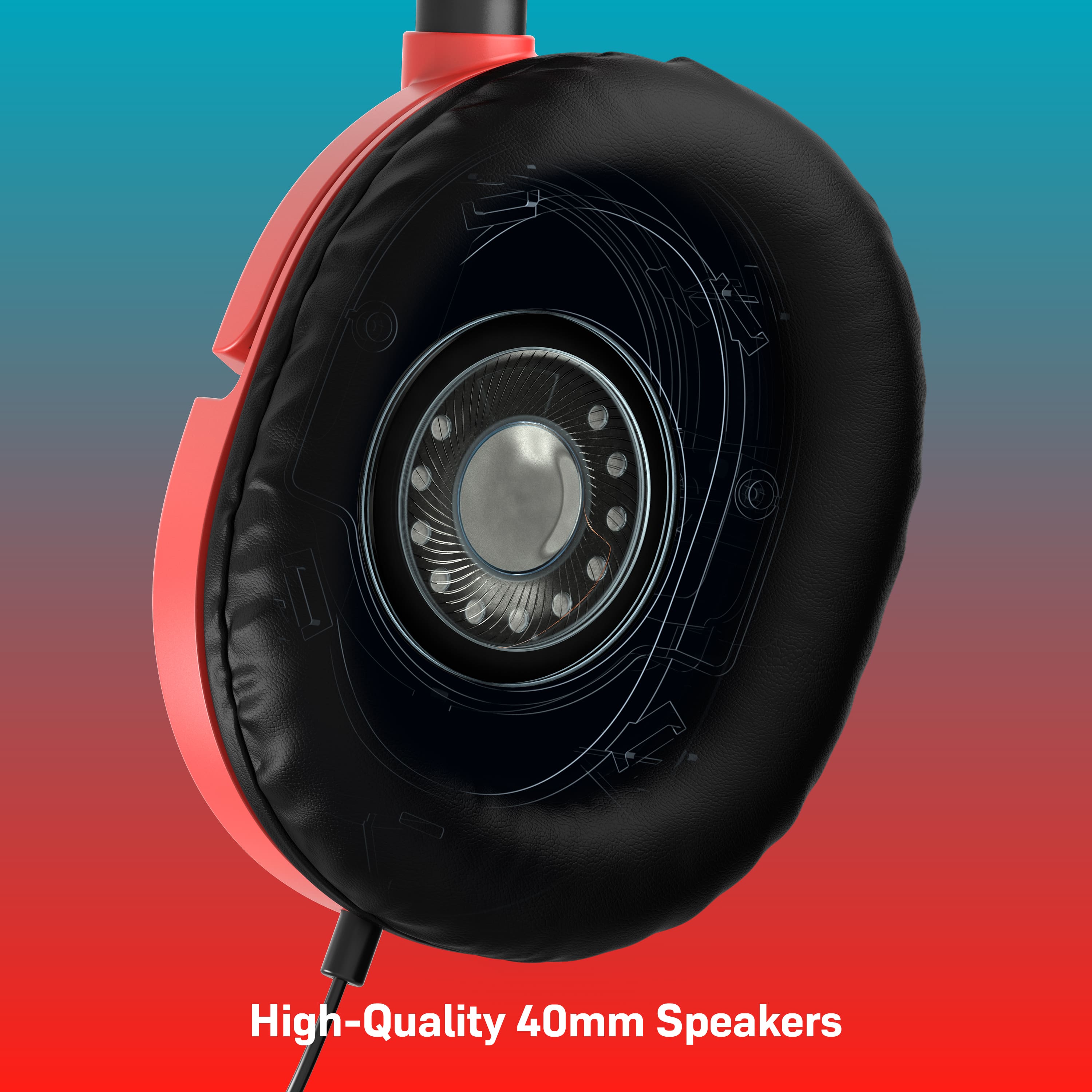 High-quality 40mm speakers.