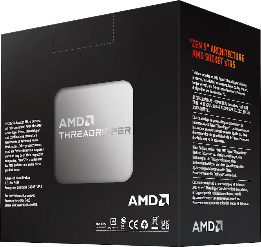 AMD Ryzen Threadripper 9970X 32 Core 64 Thread 4 GHz (5.4 GHz Max Boost ...