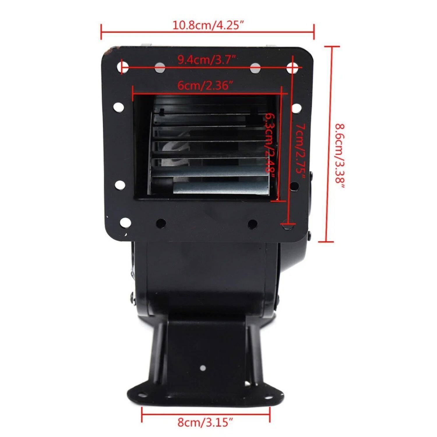 10.8cm/4.25"  
9.4cm/3.7"  
6cm/2.36"  
6.3cm/2.48"  
7cm/2.75"  
8.6cm/3.38"  
8cm/3.15"  
8cm/3.15"