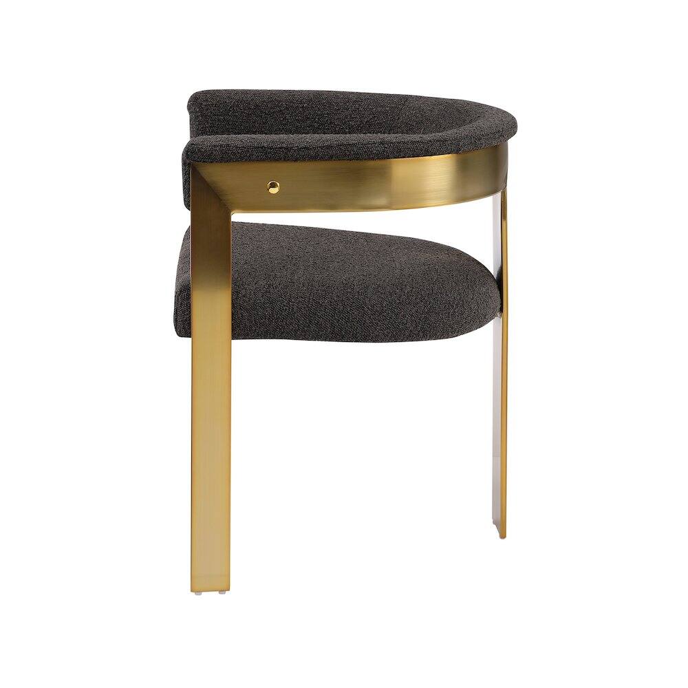 Alt View 3. Meridian Furniture - Romeo Brown Boucle Fabric Dining Chair, Set of 2 - Brown.