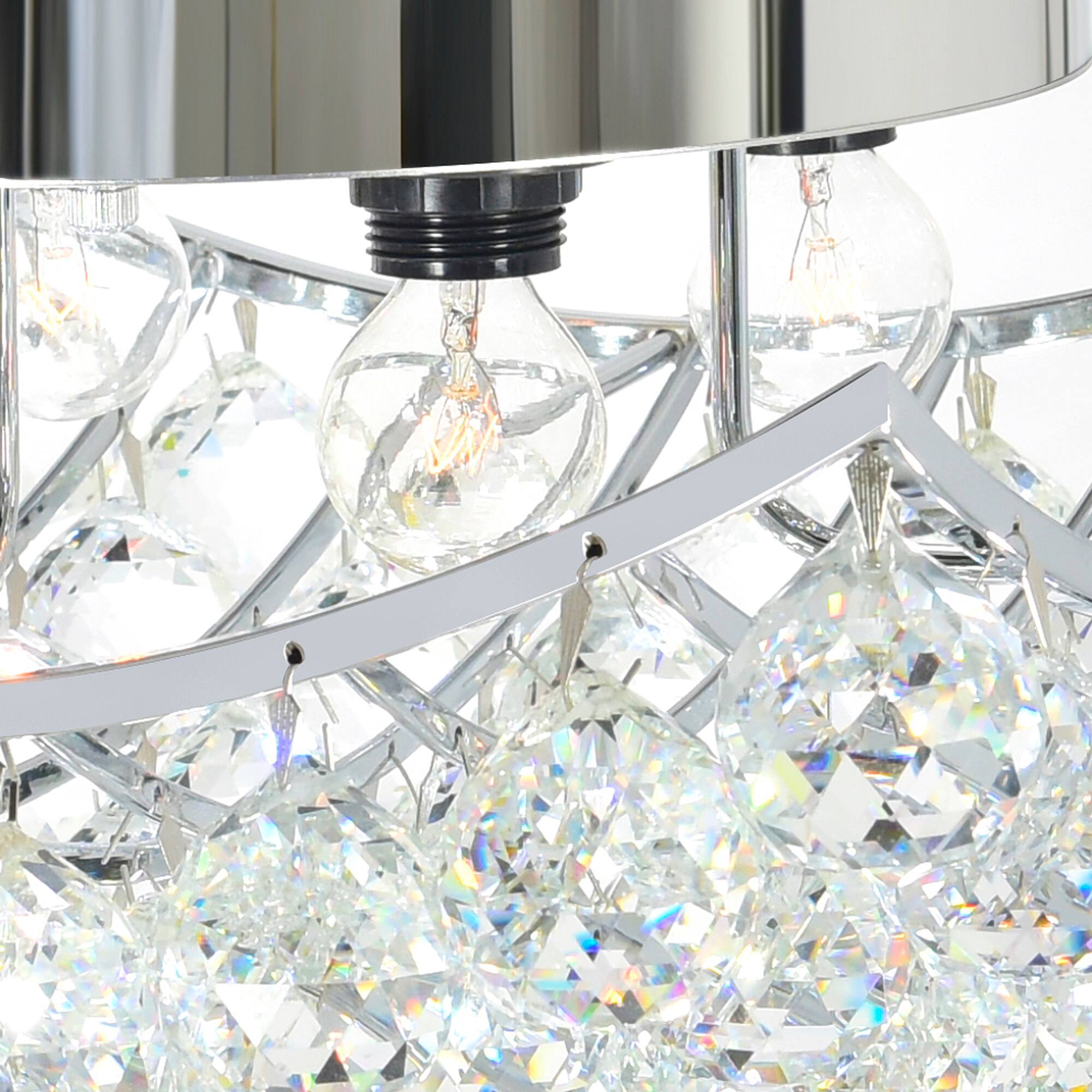 Alt View 2. CWI Lighting - Queen 4 Light Flush Mount With Chrome Finish - Chrome.