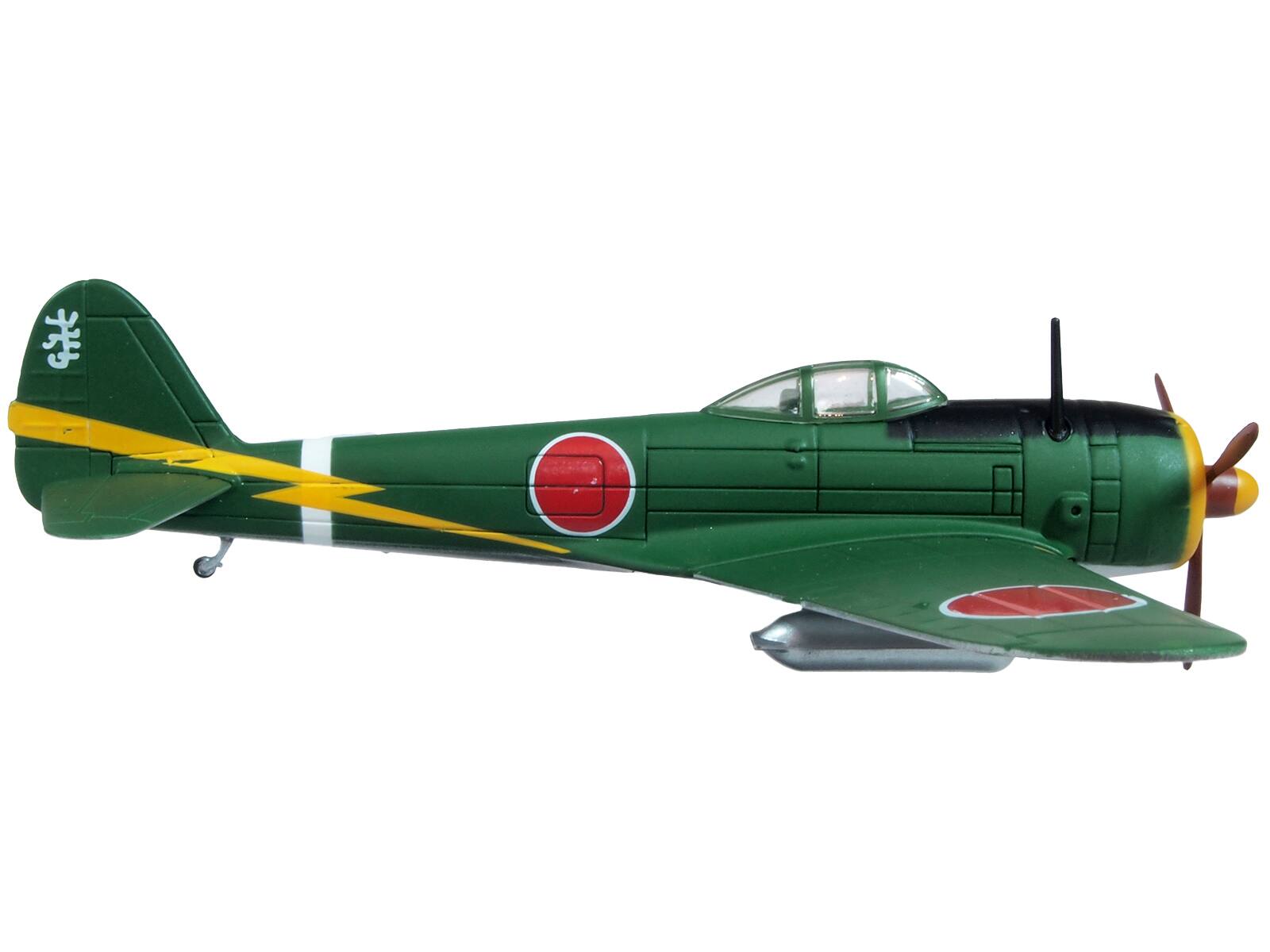 Angle. Oxford Diecast - Nakajima Ki-43 Hayabusa Fighter Plane 50th Group 2nd Squadron (1942) "Oxford Aviation" Series 1/72 - Green.