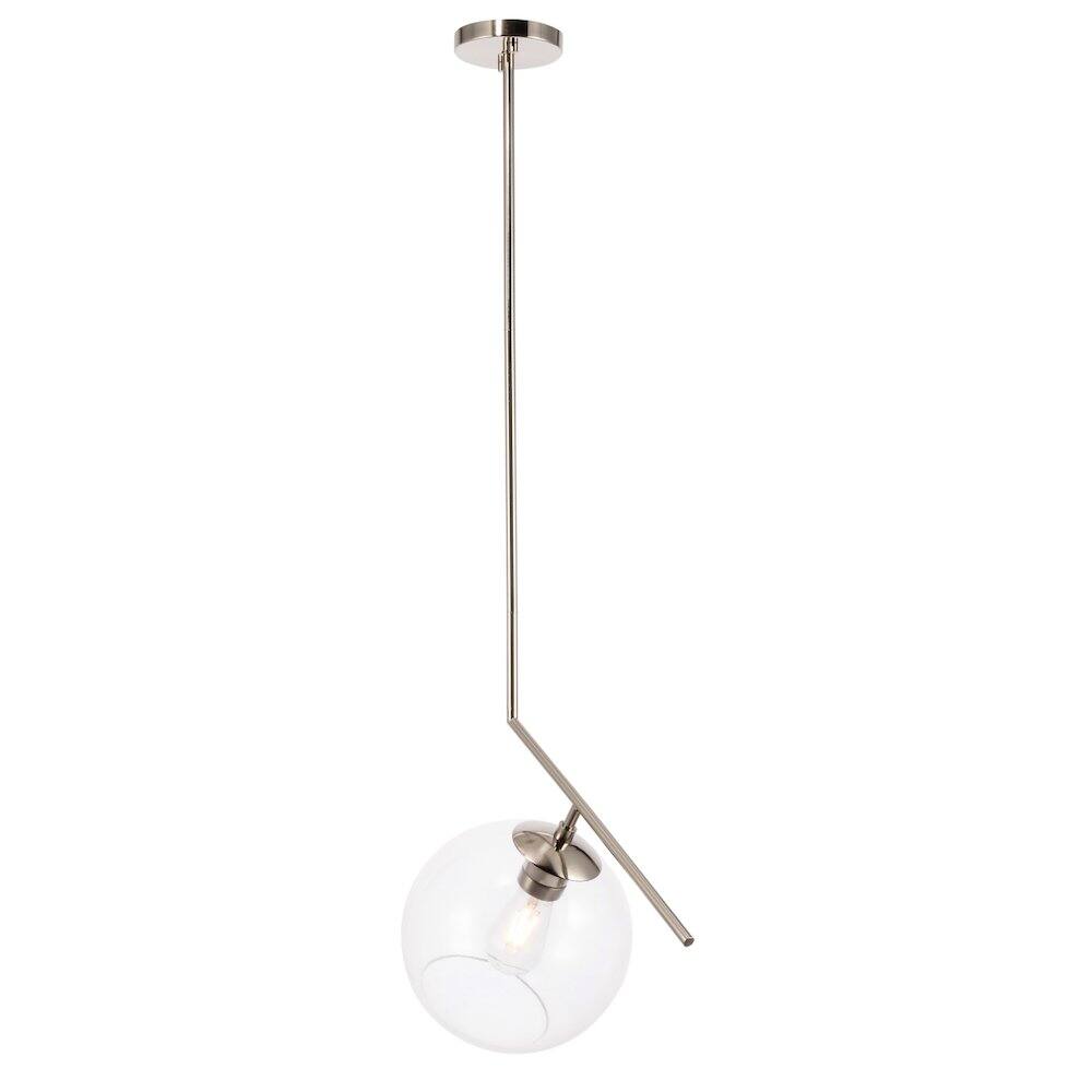 Alt View 4. Living District - Ryland 1 Light Chrome And Clear Glass Pendant - Chrome And Clear Glass.