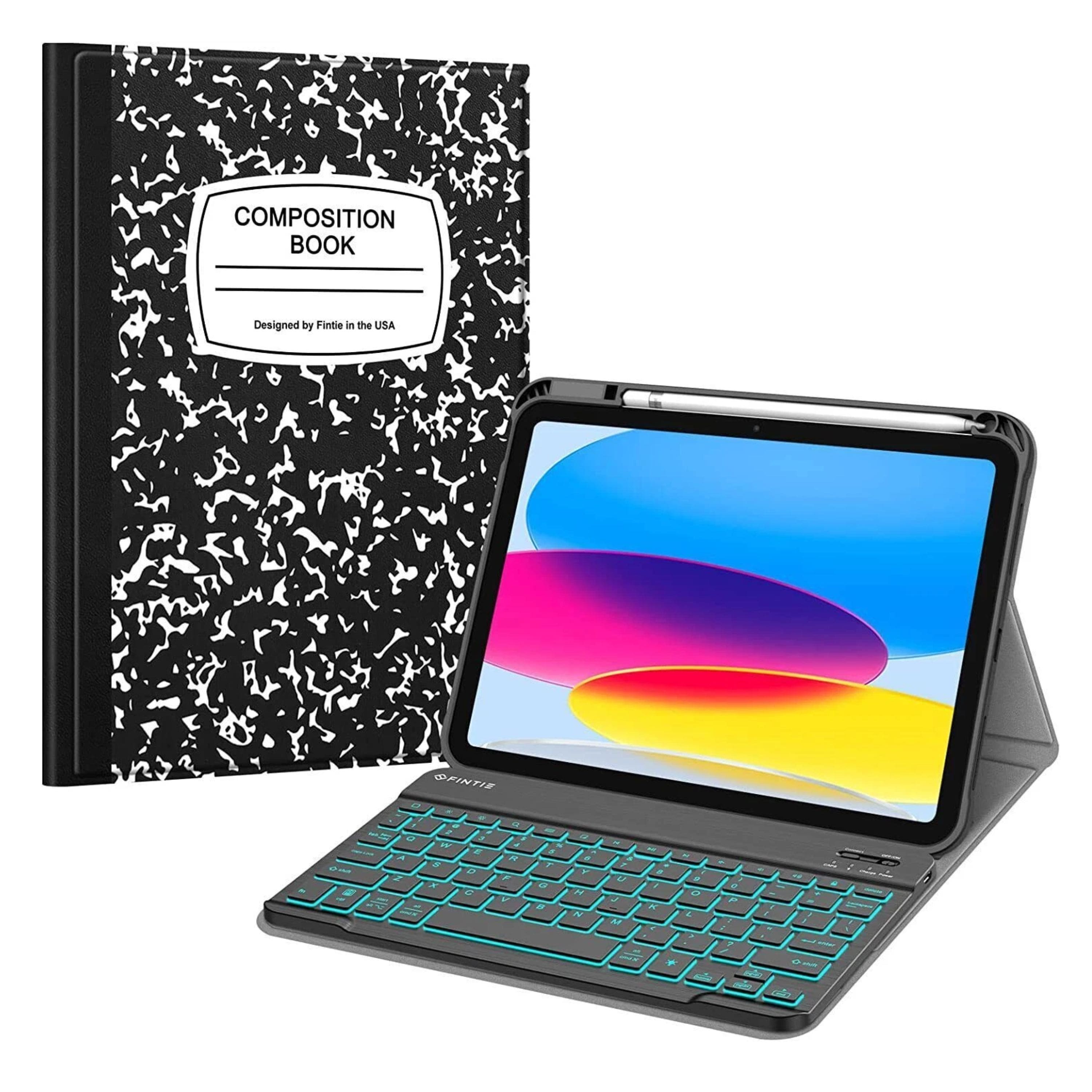 Kitcheniva - Soft TPU Cover For iPad (A16) 11th Gen/iPad 10th Gen Case Only Composition Book - Black White