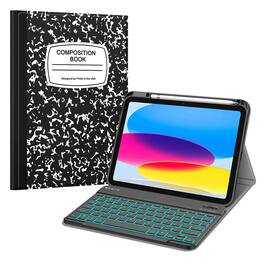 Kitcheniva - Soft TPU Cover For iPad (A16) 11th Gen/iPad 10th Gen Case Only Composition Book - Black White