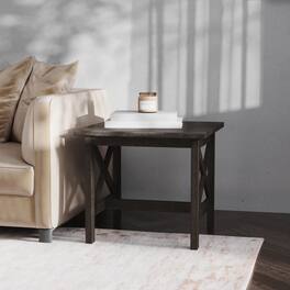 Emma + Oliver - Mitchell Solid Wood Farmhouse Style End Table - Dark Gray