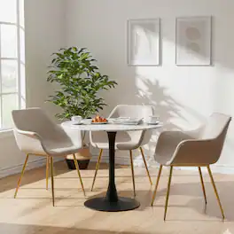 LeisureMod - Markley 4-PCS Modern Distressed Leather Upholstered Dining Chair, Ergonomic Metal Frame Kitchen End Accent Chair - Light Gray