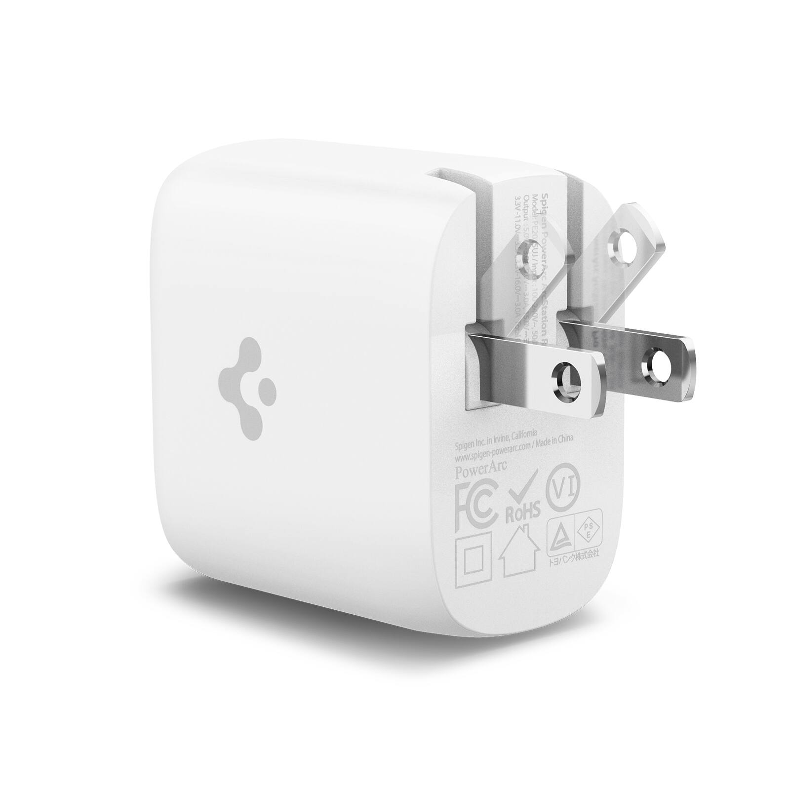 Outpul Modile Spigen 33V-11.0W ND C% PE2O an BUL/INg PowerAcc 60V308 | 100 tation I 504 I in inihe Calloria e China Spigen Inc com 1 Made www.spigen-powerarc.com/ www.spigen-powerarc.com pow www PowerArc VI FC ROHS PS A L 3