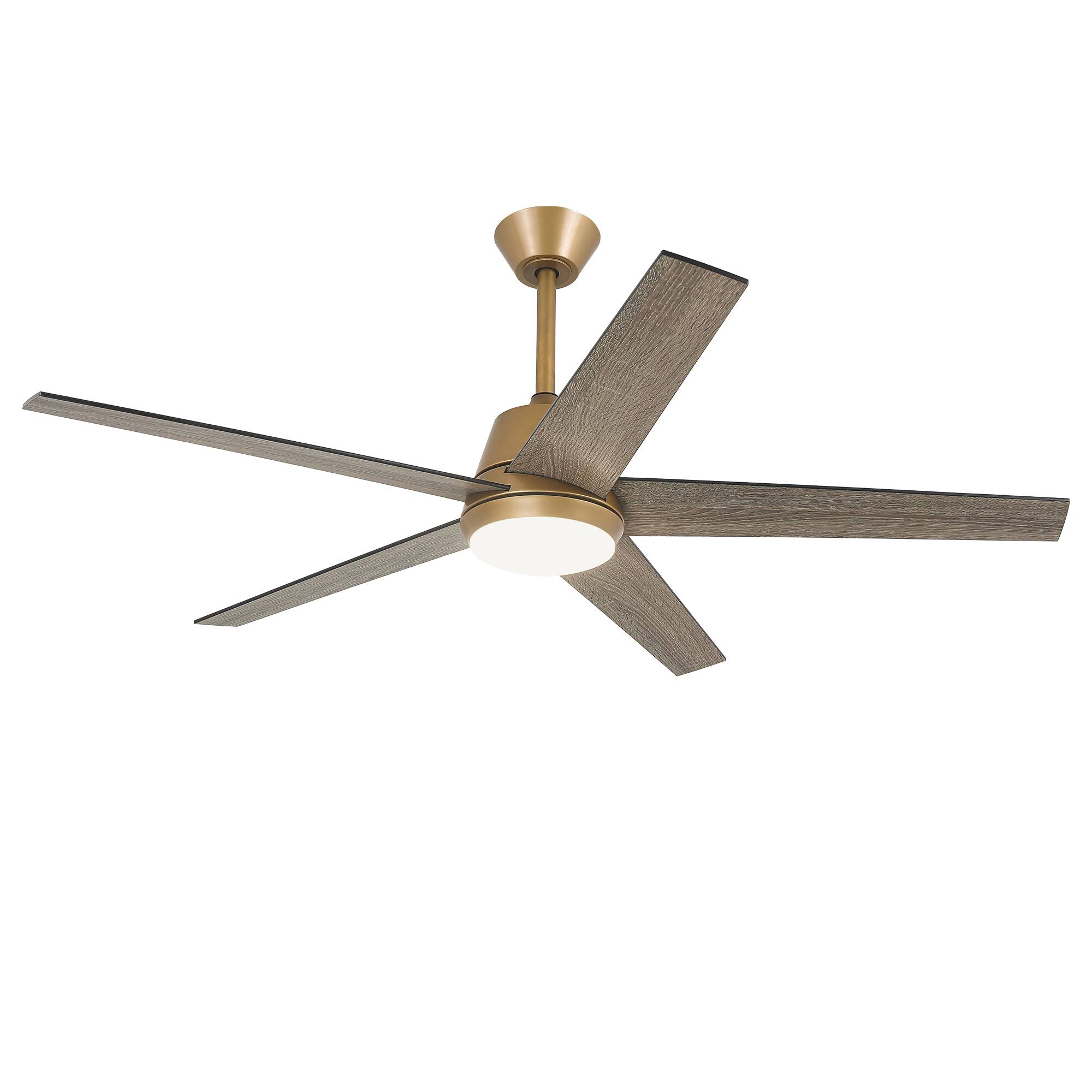 Alt View 9. Vaczon - 52" Transition Dimmable LED Smart Ceiling Fan with Light and App, Remote and Reversible Blades - Gold.